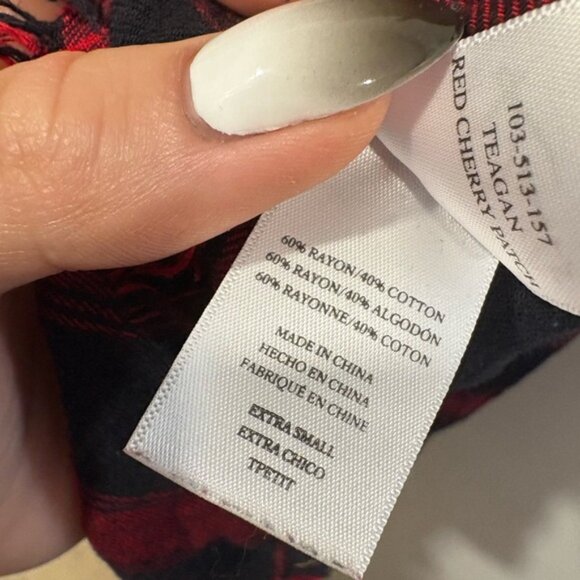 Rails Red and Black Plaid Shirt with studs and rose patch work - Picture 11 of 11